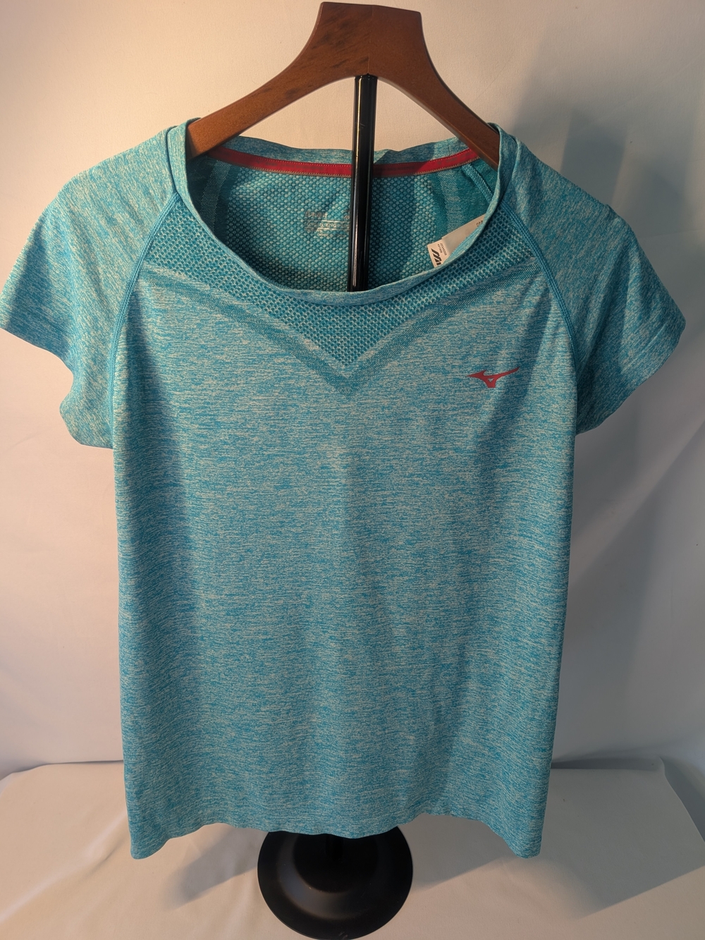 Mizuno Women's Medium Aqua Heather Short Sleeve Performance Tee